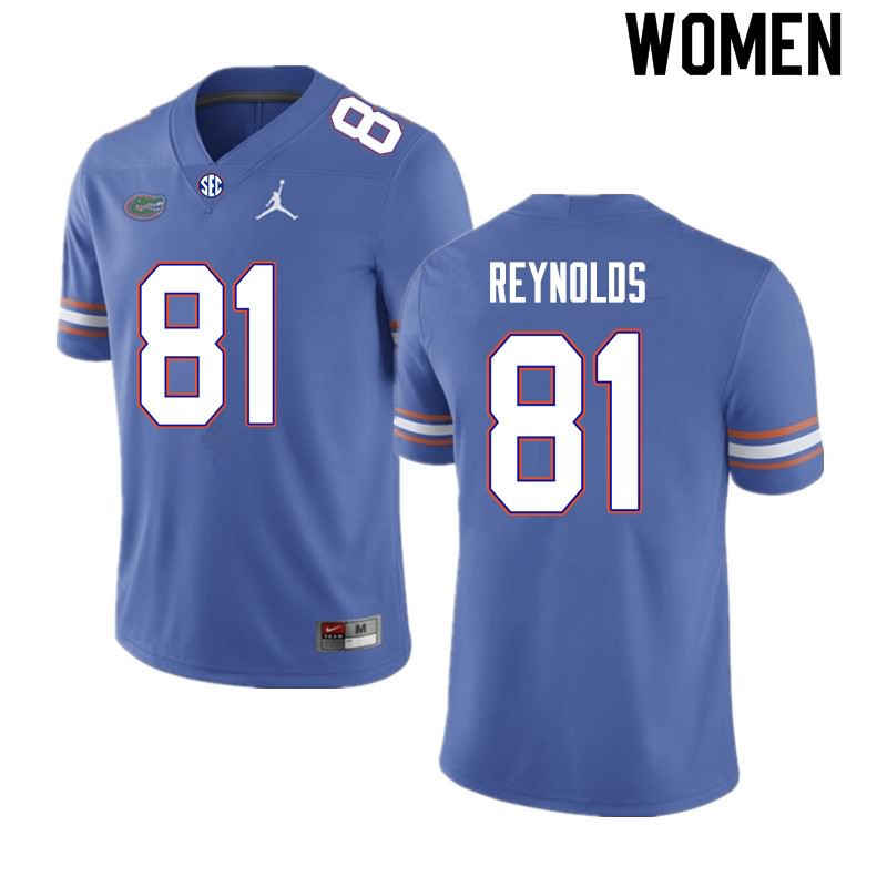 NCAA Florida Gators Daejon Reynolds Women's #81 Nike Royal Stitched Authentic College Football Jersey ZVS8764VF